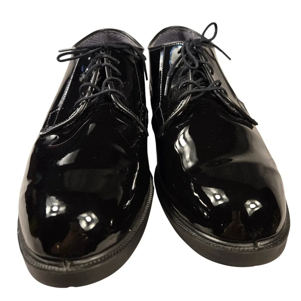 Bates Lites Mens Black Glossy Patent Leather Oxford Dress Shoes Uniform E00078